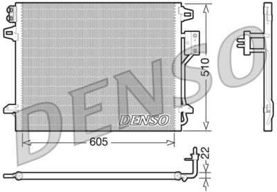 DENSO DCN06006 Радиатор кондиционера  для LANCIA VOYAGER (Лансиа Воягер)