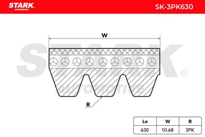 пистов ремък STARK SK-3PK630