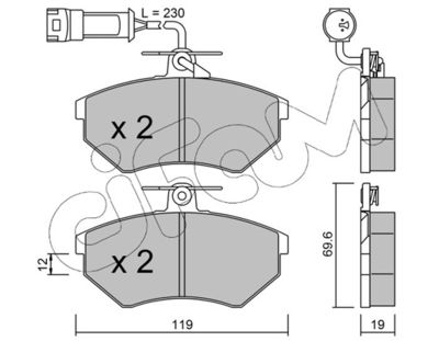Комплект тормозных колодок, дисковый тормоз CIFAM 822-050-3 для VW CORRADO