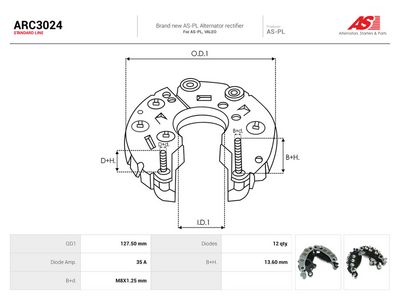 Likeretter, dynamo AUTOSTARTER ARC3024
