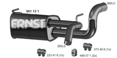 ERNST 061131 Глушитель выхлопных газов  для OPEL ZAFIRA TOURER C (P12) 2.0 CDTi (75)