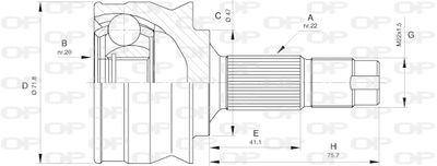 Шарнирный комплект, приводной вал OPEN PARTS CVJ5397.10 для FIAT CINQUECENTO