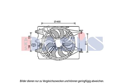 AKS DASIS 088103N Вентилятор системы охлаждения двигателя  для FIAT 500L (Фиат 500л)