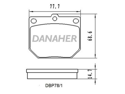 Комплект тормозных колодок, дисковый тормоз DANAHER DBP78/1 для NISSAN DATSUN