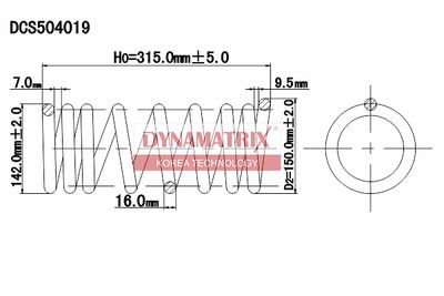 DYNAMATRIX DCS504019 Пружина подвески  для FORD SIERRA (Форд Сиерра)