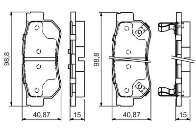 Комплект тормозных колодок, дисковый тормоз BOSCH 0 986 495 022 для HYUNDAI ELANTRA