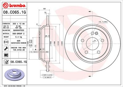 Tarcza hamulcowa BREMBO 08.C065.1G