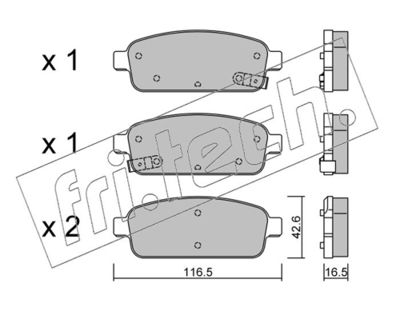 Zestaw klocków hamulcowych, hamulce tarczowe FRI.TECH. 857.0