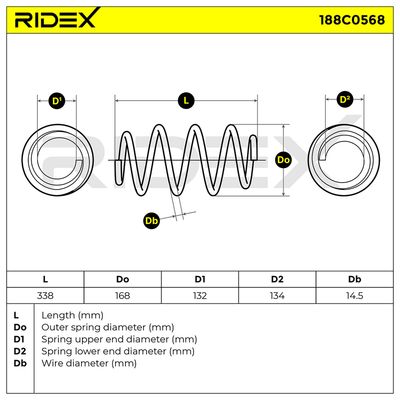 пружина за ходовата част RIDEX 188C0568