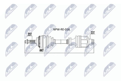 Wał napędowy NTY NPW-RE-016