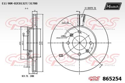 MAXTECH 865254 Тормозные диски MAXTECH для KIA RIO
