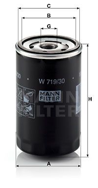 Масляный фильтр MANN-FILTER W 719/30 для AUDI QUATTRO