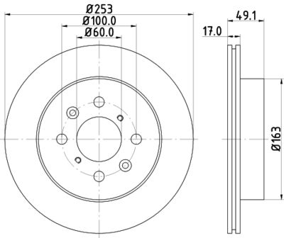 Тормозной диск HELLA 8DD 355 111-591 для SUZUKI WAGON