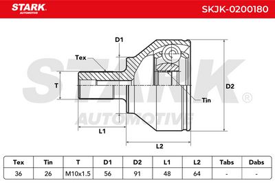 каре комплект, полуоска STARK SKJK-0200180