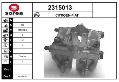 Тормозной суппорт EAI 2315013 для FIAT 242