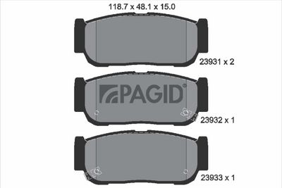 Zestaw klocków hamulcowych, hamulce tarczowe PAGID T1363N