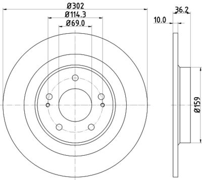 Тормозной диск HELLA 8DD 355 120-431 для MITSUBISHI ASX
