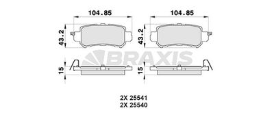 Комплект тормозных колодок, дисковый тормоз BRAXIS AB0470 для MAZDA CX-5