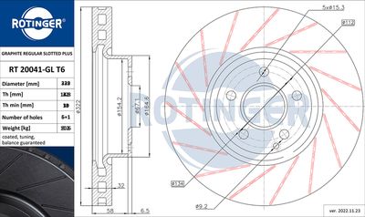 спирачен диск ROTINGER RT 20720-GL T6