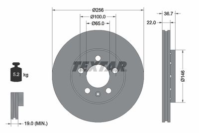 TEXTAR Remschijf PRO+ (92082205)