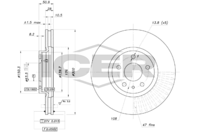 спирачен диск ICER 78BD7338-2