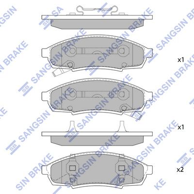 Комплект тормозных колодок, дисковый тормоз Hi-Q SP1284 для OLDSMOBILE CUTLASS