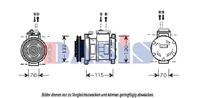 Компрессор, кондиционер AKS DASIS 851008N для CHRYSLER VOYAGER