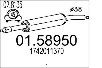 MTS 01.58950 Глушитель выхлопных газов  для TOYOTA COROLLA Liftback (_E11_) 1.4 (EE111_)