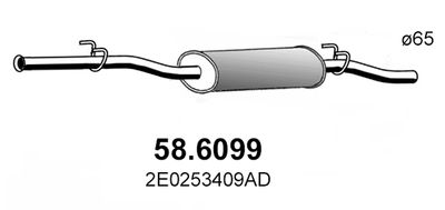 Средний глушитель выхлопных газов ASSO 58.6099 для VW CRAFTER