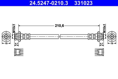 Тормозной шланг ATE 24.5247-0210.3 для NISSAN MICRA