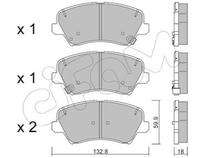 комплект спирачно феродо, дискови спирачки CIFAM 822-944-0