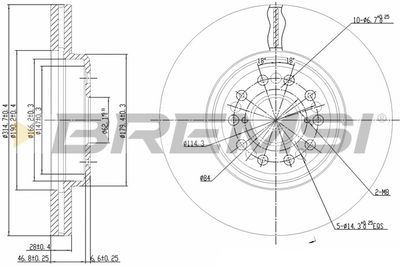 BREMSI CD7133V Тормозные диски  для LEXUS LS (_F2_) 400 (UCF20_)