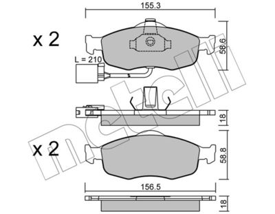 Комплект тормозных колодок, дисковый тормоз METELLI 22-0146-1 для FORD SCORPIO