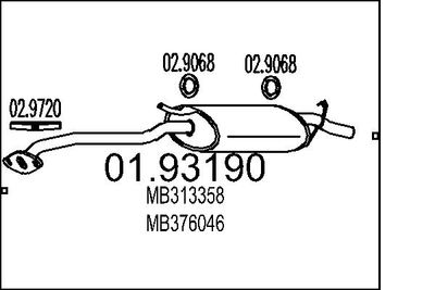 Глушитель выхлопных газов конечный MTS 01.93190 для MITSUBISHI SPACE