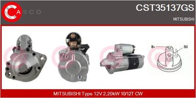 CASCO CST35137GS Стартер для MITSUBISHI L400 Автобус (PD_W, PC_W, PA_V, PB_V, PA_W)