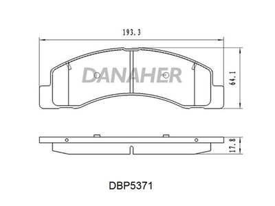 Комплект тормозных колодок, дисковый тормоз DANAHER DBP5371 для FORD USA EXCURSION