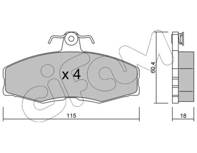 Brake Pad Set, disc brake 822-039-0