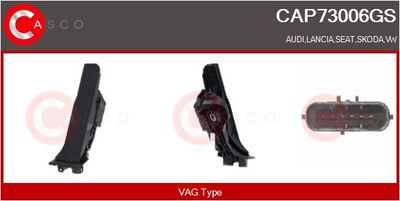 SET PEDALE CONDUCERE CASCO CAP73006GS
