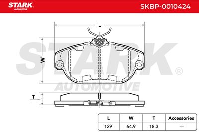 комплект спирачно феродо, дискови спирачки STARK SKBP-0010424