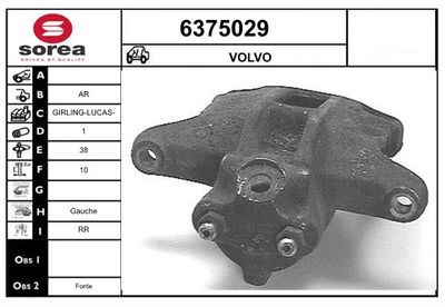 STARTCAR 6375029 Тормозной суппорт  для VOLVO 940 (944) 2.0