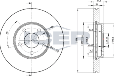 спирачен диск ICER 78BD5980-2