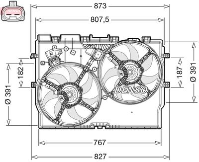 Вентилятор, охлаждение двигателя DENSO DER09310 для FIAT DUCATO