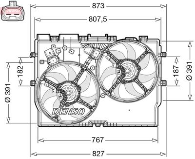 Вентилятор, охлаждение двигателя DENSO DER09311 для FIAT DUCATO