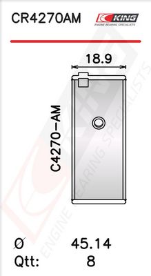 Черупка на биелен лагер KING CR4270AM 030