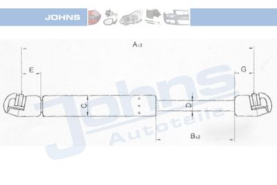 JOHNS 55 05 95-93 Амортизатор багажника и капота  для DAEWOO NEXIA (Деу Неxиа)