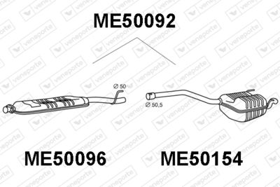 VENEPORTE ME50092 Глушитель выхлопных газов  для MERCEDES-BENZ C-CLASS (W202) C 200 D (202.122)