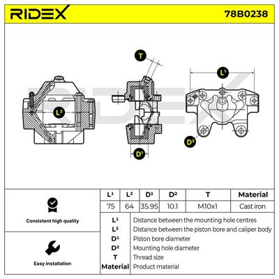 спирачен апарат RIDEX 78B0238