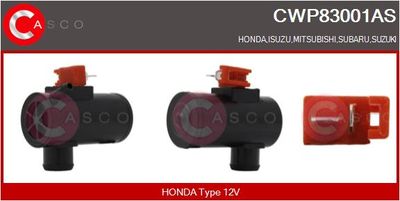 Водяной насос, система очистки окон CASCO CWP83001AS для HONDA INSIGHT