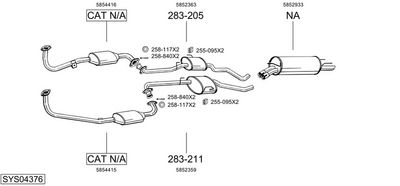 ABGASANLAGE BOSAL SYS04376