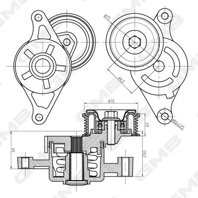 GMB GAT32460 Натяжитель ремня генератора  для MAZDA 2 (DY) 1.4